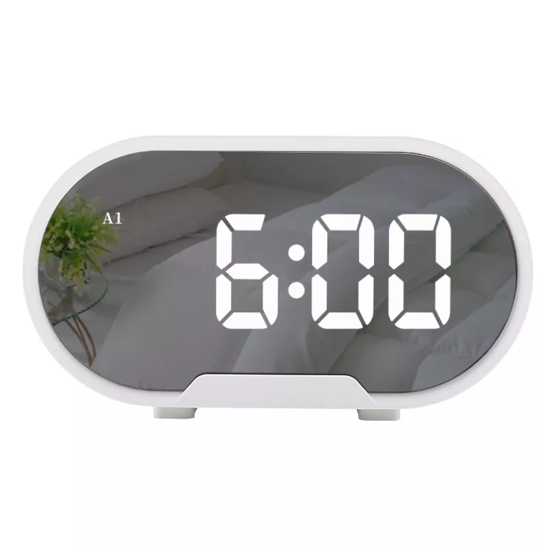 Despertador de espelho de mesa LED de 5,5 polegadas