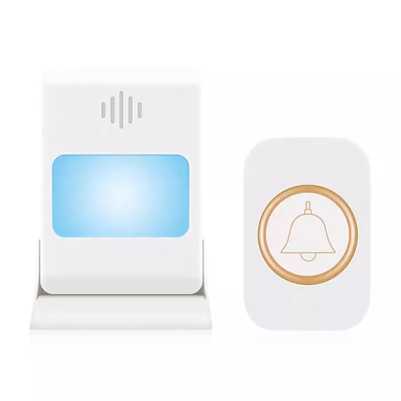 Campainha sem fio com toque de flash vibratório recarregável